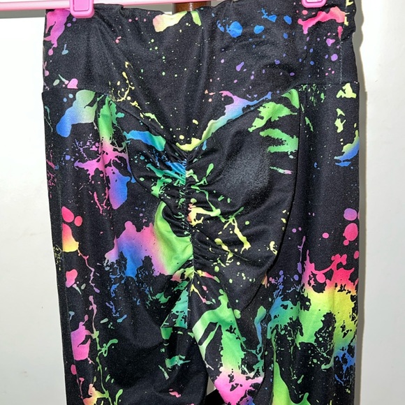 Neon Paint Splatter Butt Lifting Leggings - Picture 3 of 6